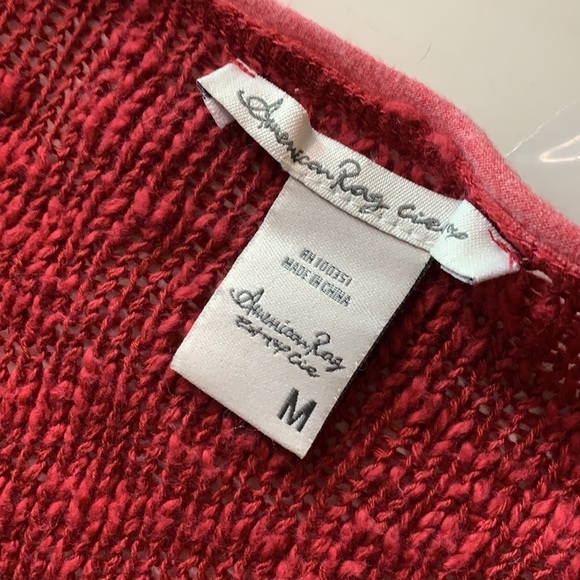 American rag boho v neck bohemian knit pullover top red sweater medium women’s - Picture 4 of 5